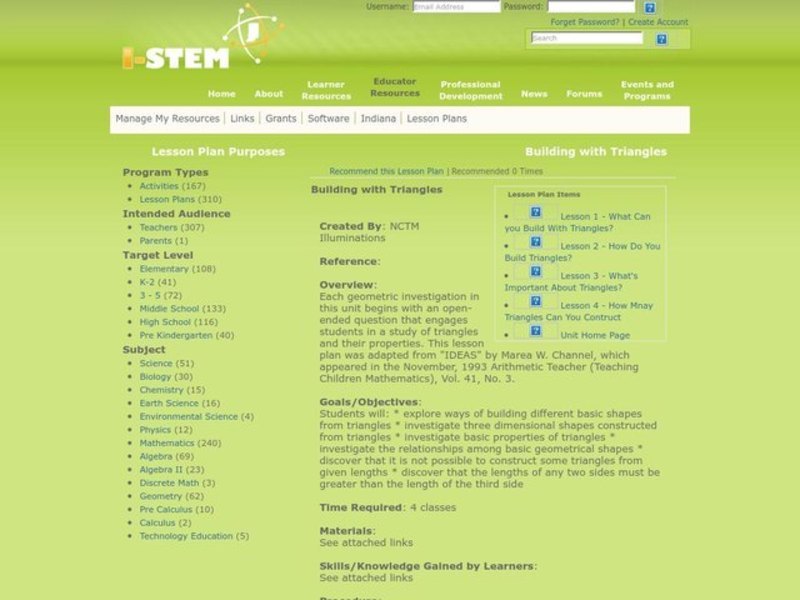 Building With Triangles Lesson Plan