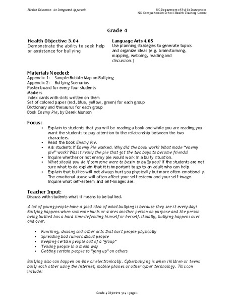 Bullying Lesson Plan