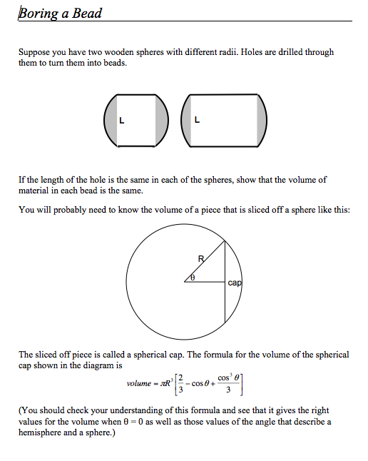 Boring a Bead Assessment