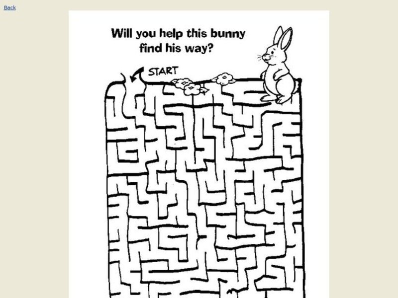 Bunny Maze Worksheet