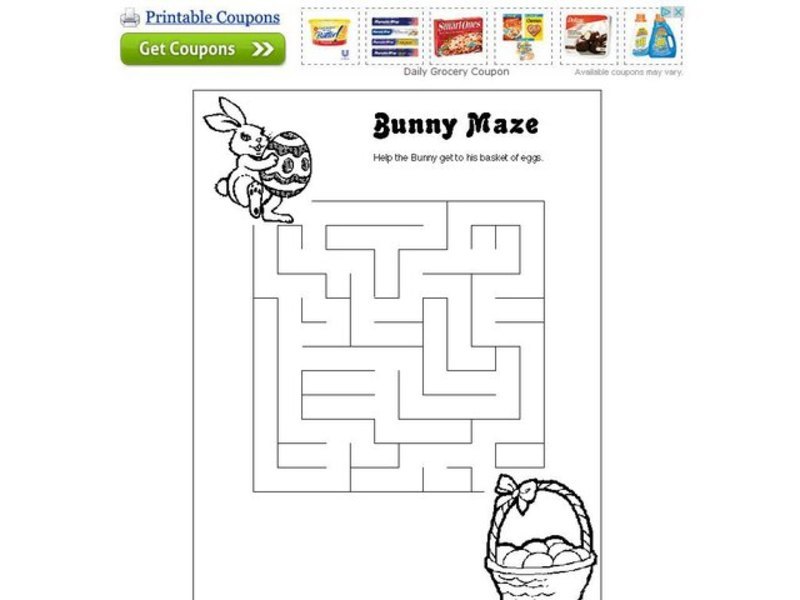 Bunny Maze Worksheet