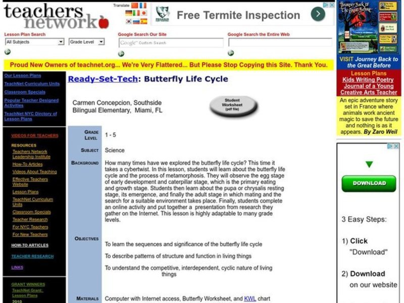 Butterfly Life Cycle Lesson Plan