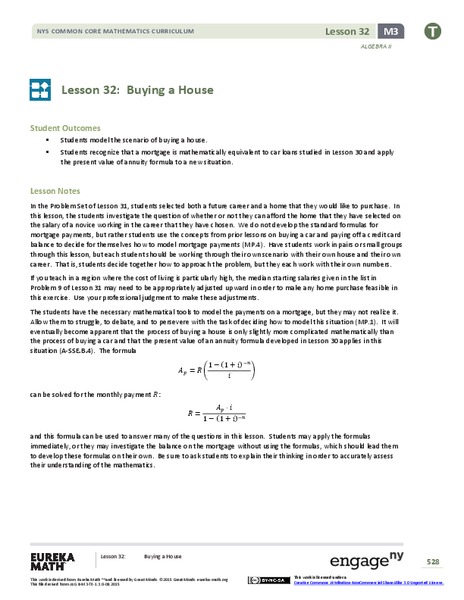 Buying a House Lesson Plan