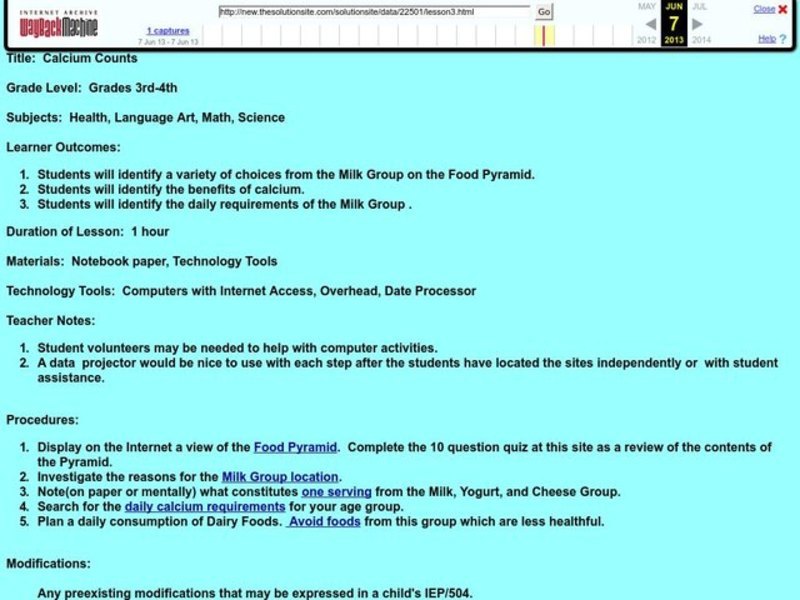 Calcium Counts Lesson Plan