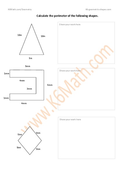 Calculate Perimeter Worksheet