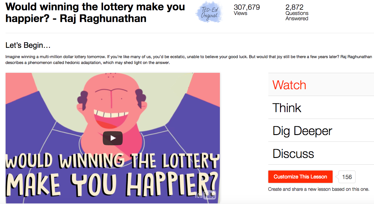 Would Winning the Lottery Make You Happier? Instructional Video
