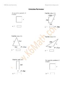 Calculate Perimeter Worksheet