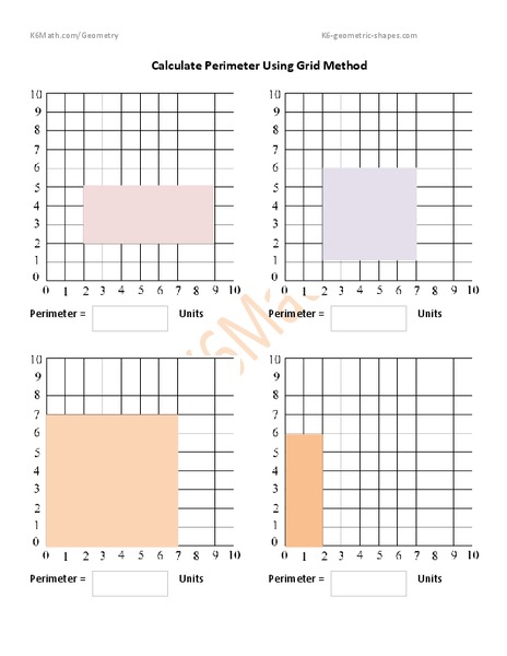 Calculate Perimeter Using Grid Method Worksheet