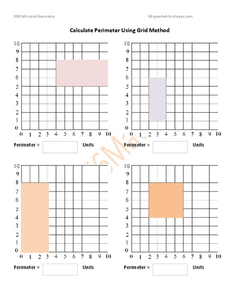 Calculate Perimeter Using Grid Method Worksheet