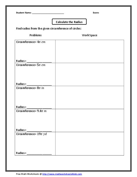 Calculate the Radius Organizer