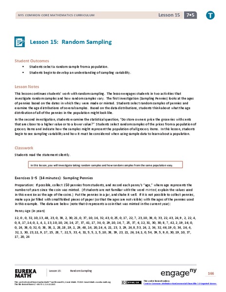 Random Sampling Lesson Plan