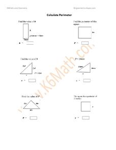 Calculating Perimeter Worksheet