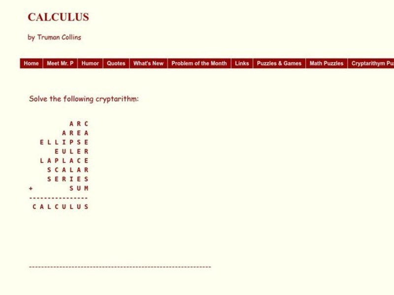 Calculus Cryptogram Worksheet