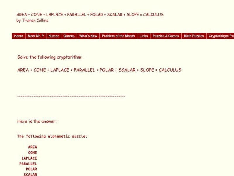 Calculus Cryptogram Worksheet