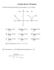 Calculus Review Worksheet Worksheet