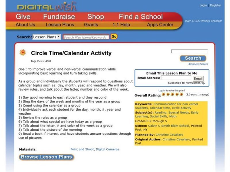 Calendar Time Lesson Plan