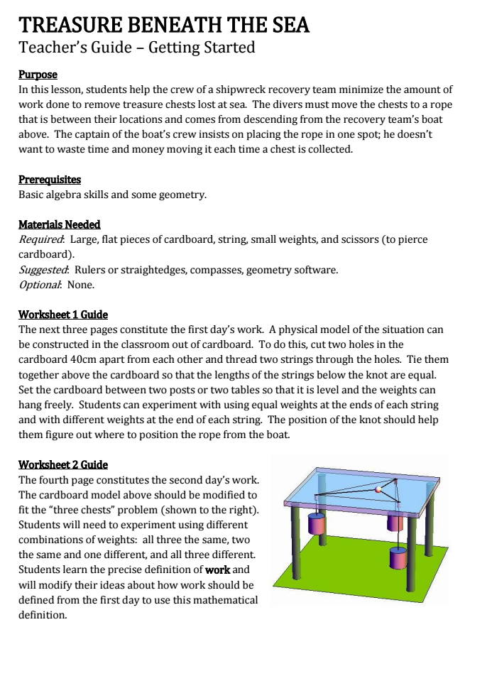 Treasure Beneath the Sea Lesson Plan