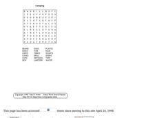 Camping Worksheet