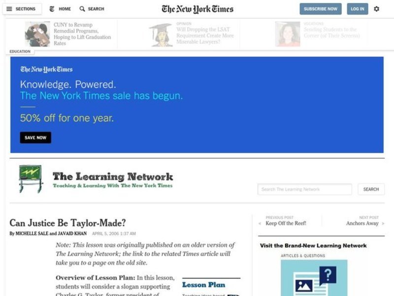 Can Justice Be Taylor-Made? Lesson Plan