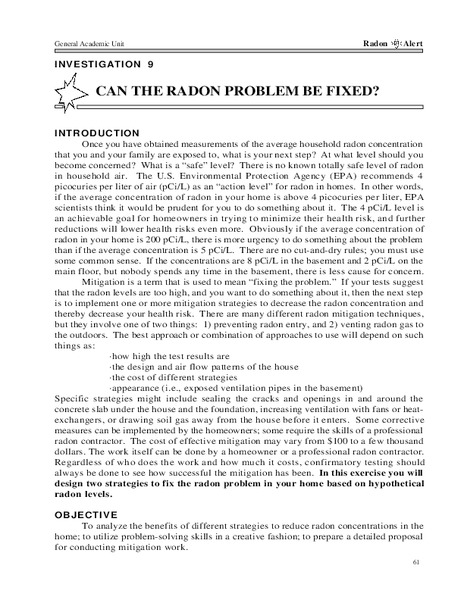 Can The Radon Problem Be Fixed? Lesson Plan