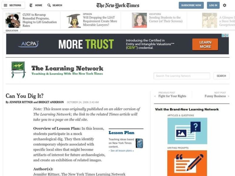 Can You Dig It? Lesson Plan