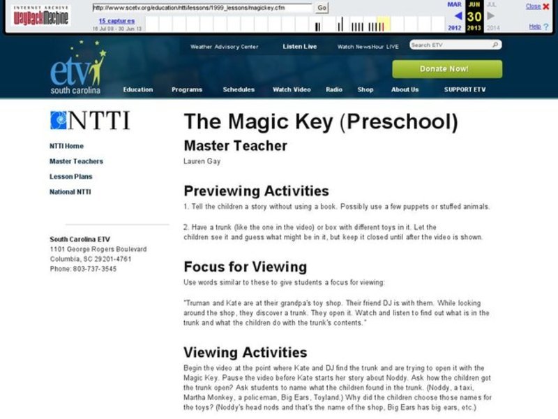The Magic Key Lesson Plan