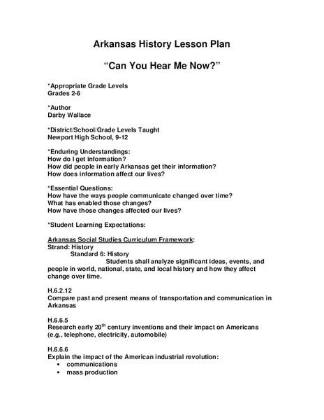 Can You Hear Me Now? Lesson Plan