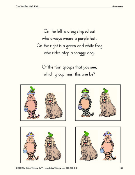 Can You Find Me? Worksheet
