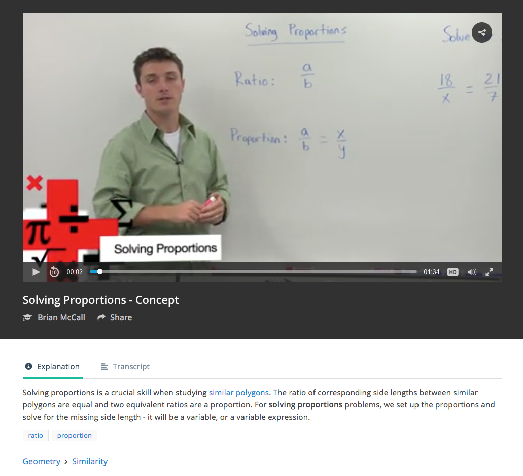 Solving Proportions Instructional Video