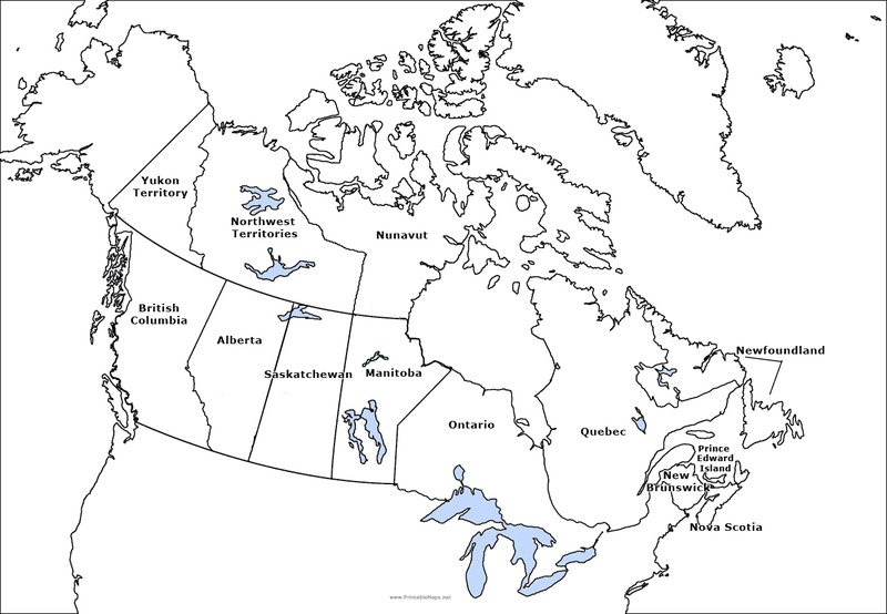 Canada Outline Map Organizer
