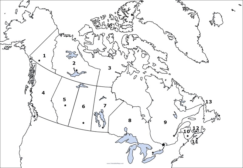 Canada Outline Map Organizer