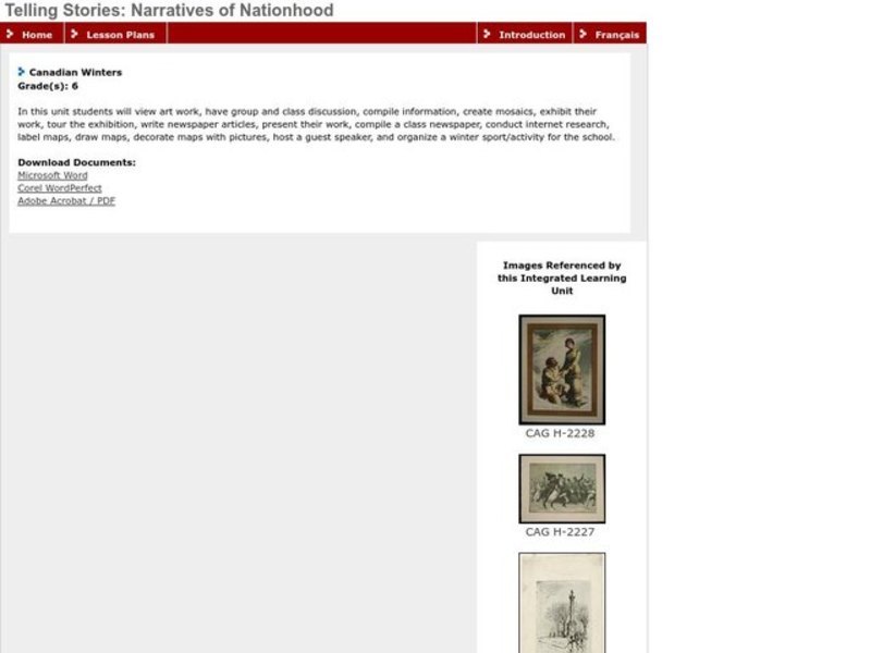 Canadian Winters Lesson Plan