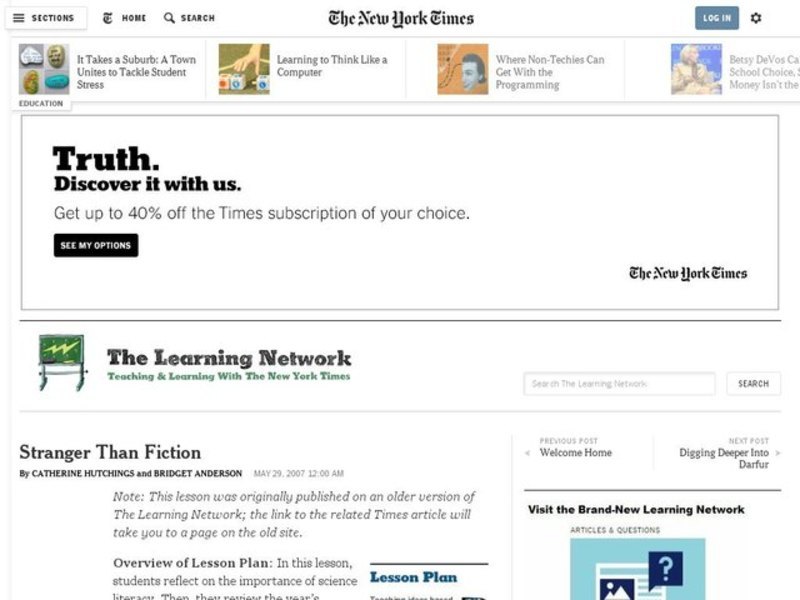 Stranger Than Fiction Lesson Plan