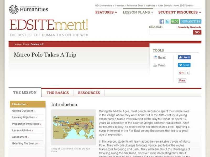 Marco Polo Takes A Trip Lesson Plan