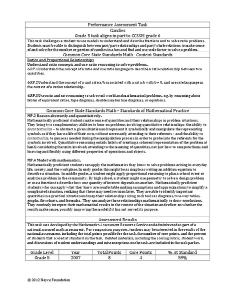 Candy Fractions Worksheet