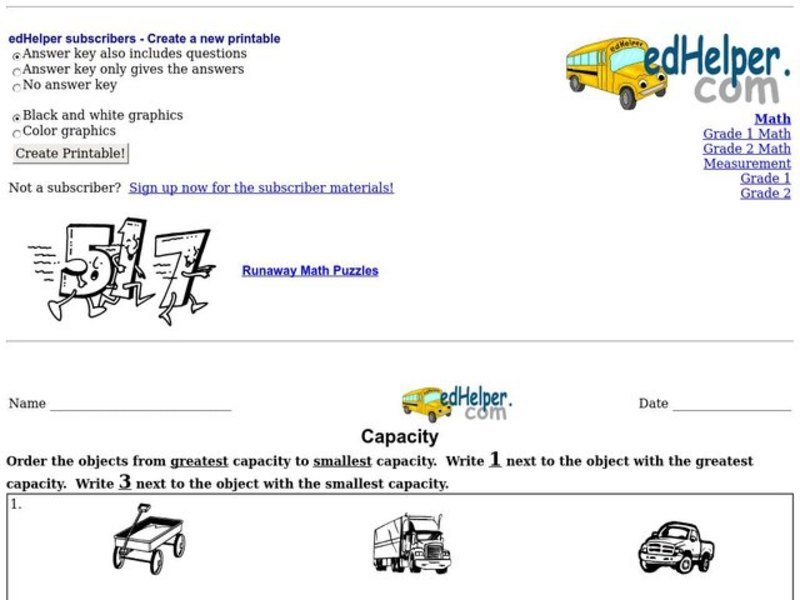 Capacity Worksheet