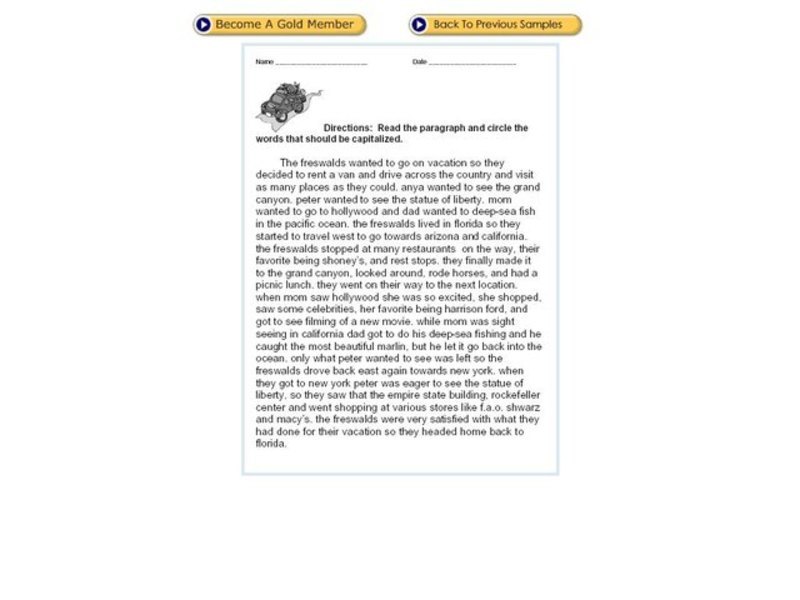 Capital Letters Worksheet