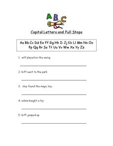 Capital Letters and Full Stops Worksheet