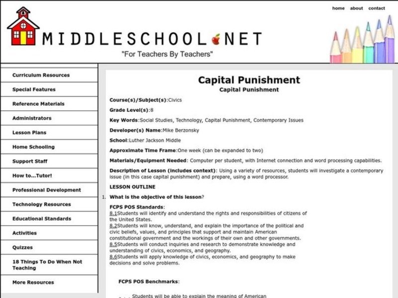 Capital Punishment Lesson Plan