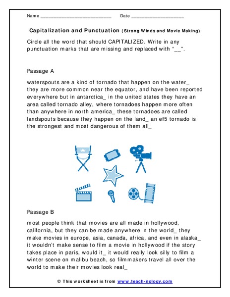Capitalization and Punctuation Worksheet