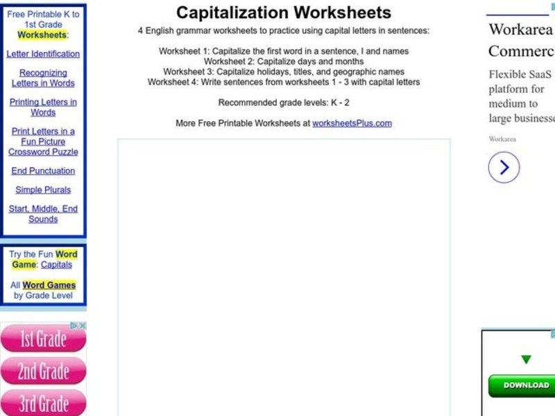 Capitalization Activity Interactive