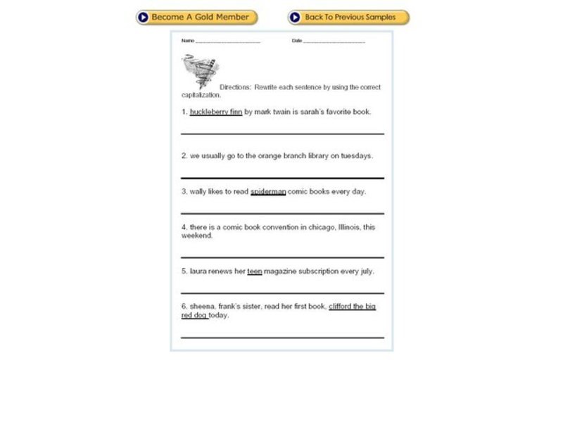 Capitalization Practice Worksheet
