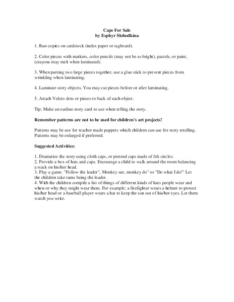 Caps for Sale Activity