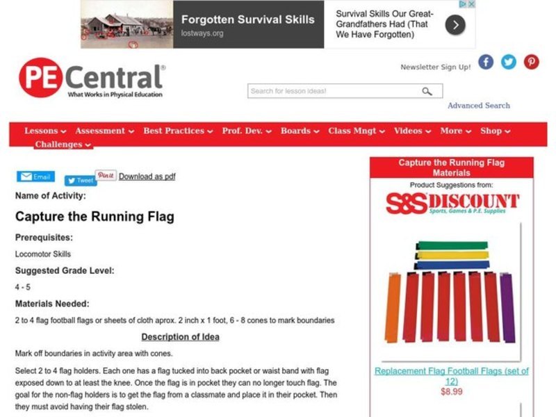 Capture the Running Flag Lesson Plan