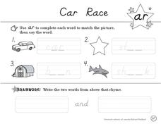 Car Race Worksheet