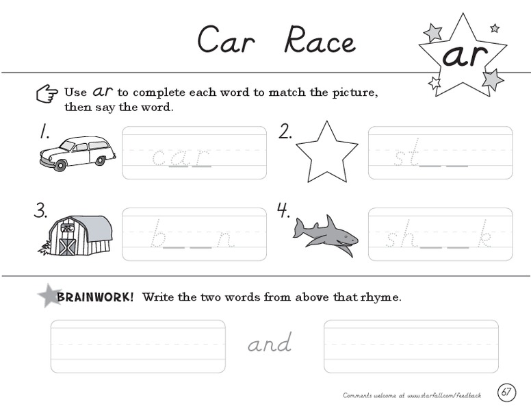 Car Race Worksheet