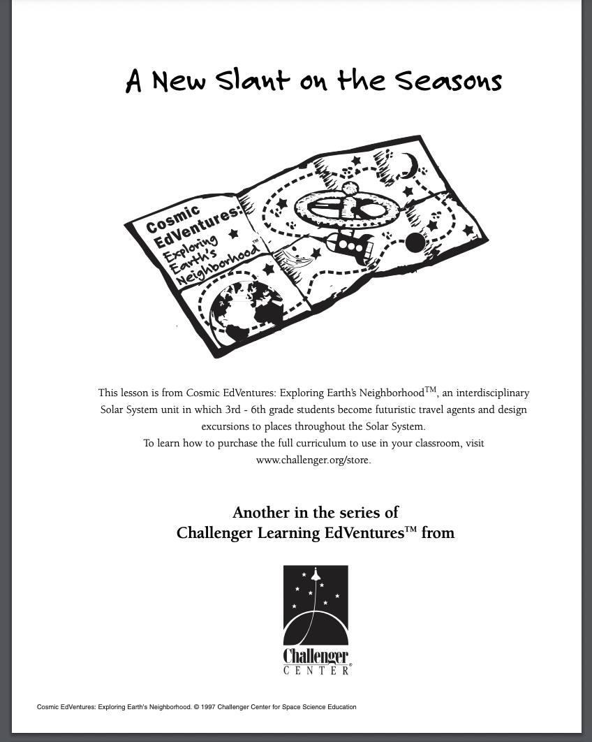 A New Slant On The Seasons Lesson Plan