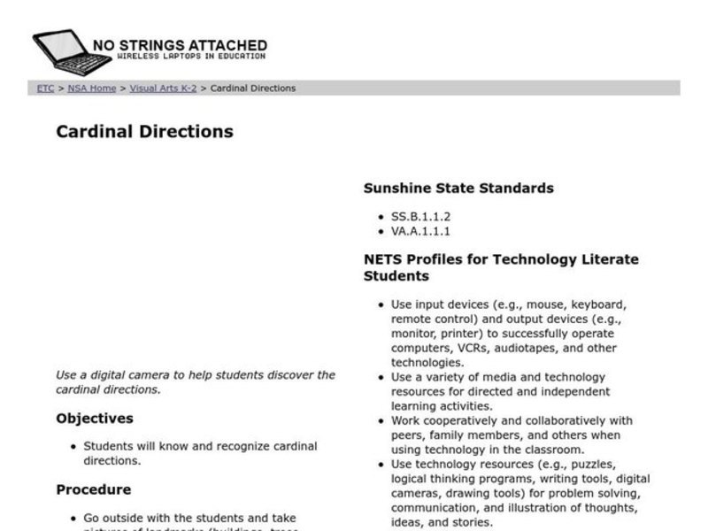 Cardinal Directions Lesson Plan