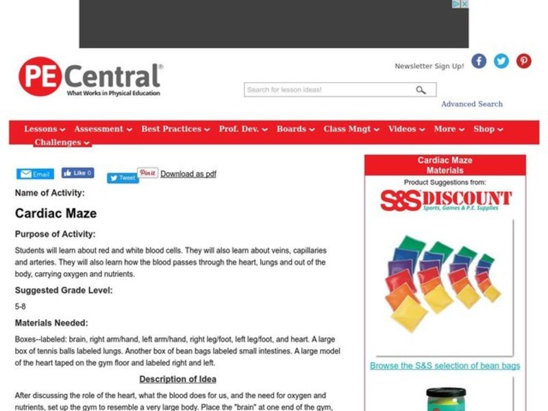 Cardiac Maze Lesson Plan