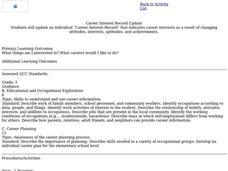 Career Interest Record Update Lesson Plan